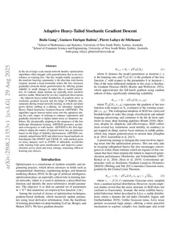 Adaptive Heavy-Tailed Stochastic Gradient Descent