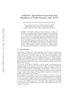 CARJAN: Agent-Based Generation and Simulation of Traffic Scenarios with AJAN