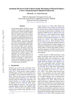 Automatic Reviewers Fail to Detect Faulty Reasoning in Research Papers: A New Counterfactual Evaluation Framework