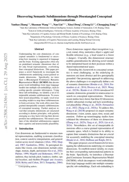 Discovering Semantic Subdimensions through Disentangled Conceptual Representations