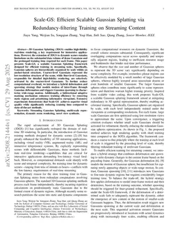 Scale-GS: Efficient Scalable Gaussian Splatting via Redundancy-filtering Training on Streaming Content