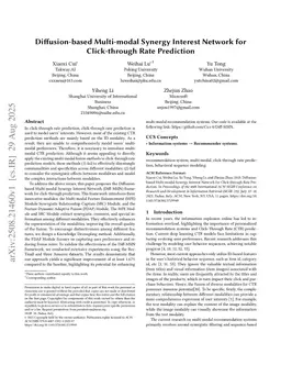 Diffusion-based Multi-modal Synergy Interest Network for Click-through Rate Prediction