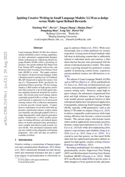 Igniting Creative Writing in Small Language Models: LLM-as-a-Judge versus Multi-Agent Refined Rewards