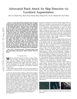 Adversarial Patch Attack for Ship Detection via Localized Augmentation