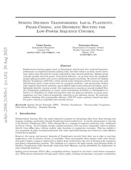 Spiking Decision Transformers: Local Plasticity, Phase-Coding, and Dendritic Routing for Low-Power Sequence Control