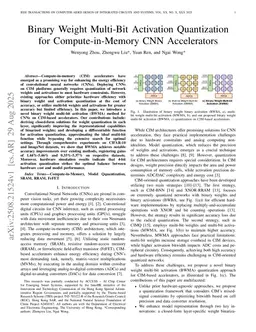 Binary Weight Multi-Bit Activation Quantization for Compute-in-Memory CNN Accelerators