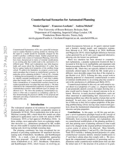 Counterfactual Scenarios for Automated Planning