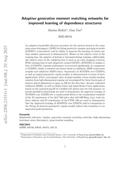 Adaptive generative moment matching networks for improved learning of dependence structures