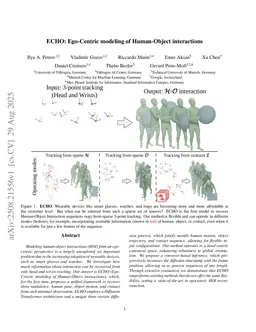 ECHO: Ego-Centric modeling of Human-Object interactions