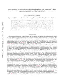 Convergence of Stochastic Gradient Methods for Wide Two-Layer Physics-Informed Neural Networks