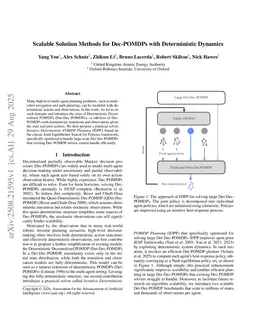Scalable Solution Methods for Dec-POMDPs with Deterministic Dynamics