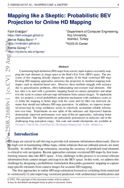 Mapping like a Skeptic: Probabilistic BEV Projection for Online HD Mapping