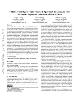 T-Retrievability: A Topic-Focused Approach to Measure Fair Document Exposure in Information Retrieval
