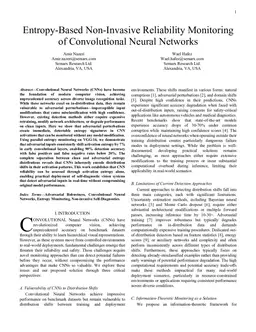 Entropy-Based Non-Invasive Reliability Monitoring of Convolutional Neural Networks
