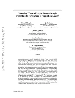 Inferring Effects of Major Events through Discontinuity Forecasting of Population Anxiety