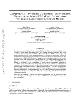CAD2DMD-SET: Synthetic Generation Tool of Digital Measurement Device CAD Model Datasets for fine-tuning Large Vision-Language Models