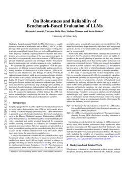 On Robustness and Reliability of Benchmark-Based Evaluation of LLMs