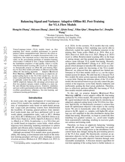Balancing Signal and Variance: Adaptive Offline RL Post-Training for VLA Flow Models