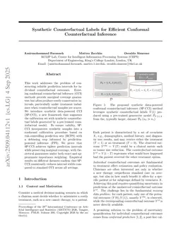 Synthetic Counterfactual Labels for Efficient Conformal Counterfactual Inference