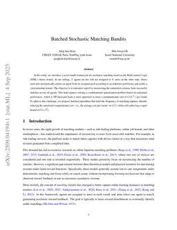 Stochastic Matching Bandits with Rare Optimization Updates