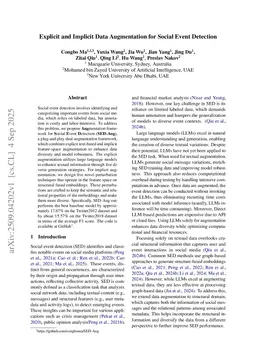 Explicit and Implicit Data Augmentation for Social Event Detection