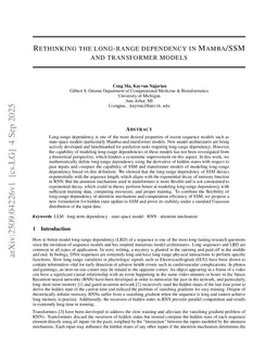 Rethinking the long-range dependency in Mamba/SSM and transformer models