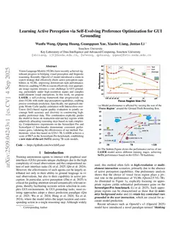 Learning Active Perception via Self-Evolving Preference Optimization for GUI Grounding