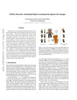PAOLI: Pose-free Articulated Object Learning from Sparse-view Images