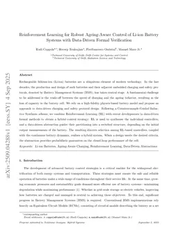 Reinforcement Learning for Robust Ageing-Aware Control of Li-ion Battery Systems with Data-Driven Formal Verification