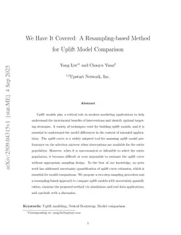 We Have It Covered: A Resampling-based Method for Uplift Model Comparison