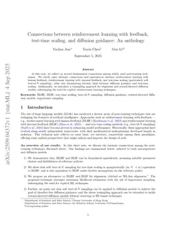 Connections between reinforcement learning with feedback,test-time scaling, and diffusion guidance: An anthology