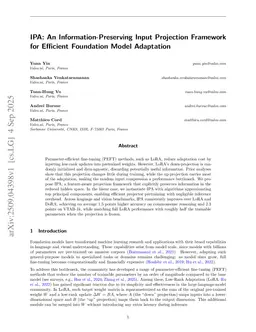 IPA: An Information-Reconstructive Input Projection Framework for Efficient Foundation Model Adaptation