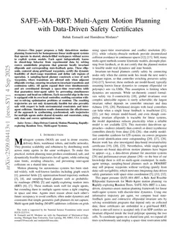 SAFE--MA--RRT: Multi-Agent Motion Planning with Data-Driven Safety Certificates