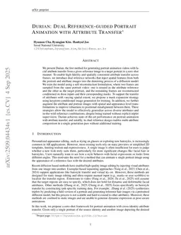 Durian: Dual Reference Image-Guided Portrait Animation with Attribute Transfer