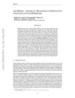ArcMemo: Abstract Reasoning Composition with Lifelong LLM Memory