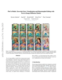 Plotñ Polish: Zero-shot Story Visualization and Disentangled Editing with Text-to-Image Diffusion Models