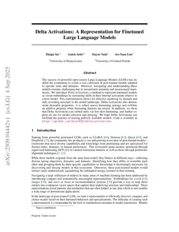 Delta Activations: A Representation for Finetuned Large Language Models