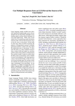 Can Multiple Responses from an LLM Reveal the Sources of Its Uncertainty?