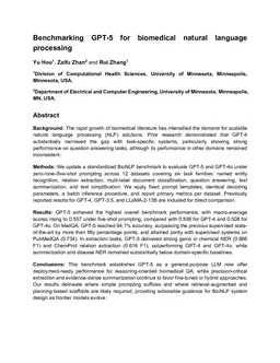 Benchmarking GPT-5 for biomedical natural language processing
