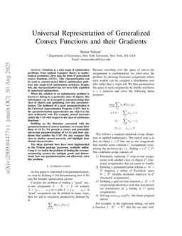 Universal Representation of Generalized Convex Functions and their Gradients