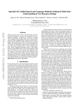 SpeechLLM: Unified Speech and Language Model for Enhanced Multi-Task Understanding in Low Resource Settings
