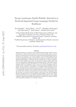 Energy Landscapes Enable Reliable Abstention in Retrieval-Augmented Large Language Models for Healthcare