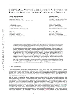 DeepTRACE: Auditing Deep Research AI Systems for Tracking Reliability Across Citations and Evidence