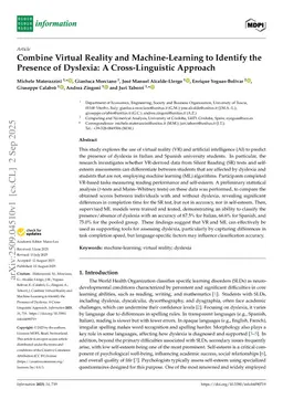 Combine Virtual Reality and Machine-Learning to Identify the Presence of Dyslexia: A Cross-Linguistic Approach