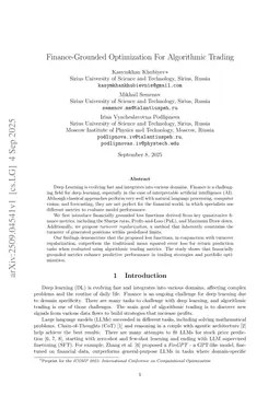 Finance-Grounded Optimization For Algorithmic Trading