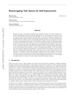 Bootstrapping Task Spaces for Self-Improvement