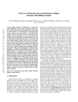 DisPatch: Disarming Adversarial Patches in Object Detection with Diffusion Models