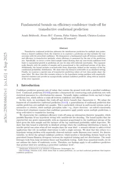 Fundamental bounds on efficiency-confidence trade-off for transductive conformal prediction