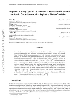 Beyond Ordinary Lipschitz Constraints: Differentially Private Stochastic Optimization with Tsybakov Noise Condition