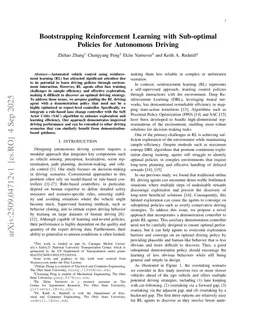 Bootstrapping Reinforcement Learning with Sub-optimal Policies for Autonomous Driving